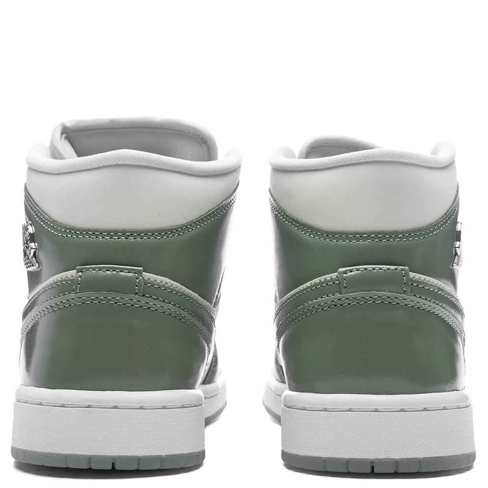 Women's Air Jordan 1 Mid SE - Sea Glass/Oil Green/Metallic Silver