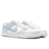 Women's Dunk Low - White/Light Armory Blue/Light Bone