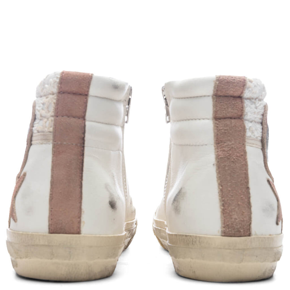 Women's Slide Suede Sneaker - White/Beige/Silver