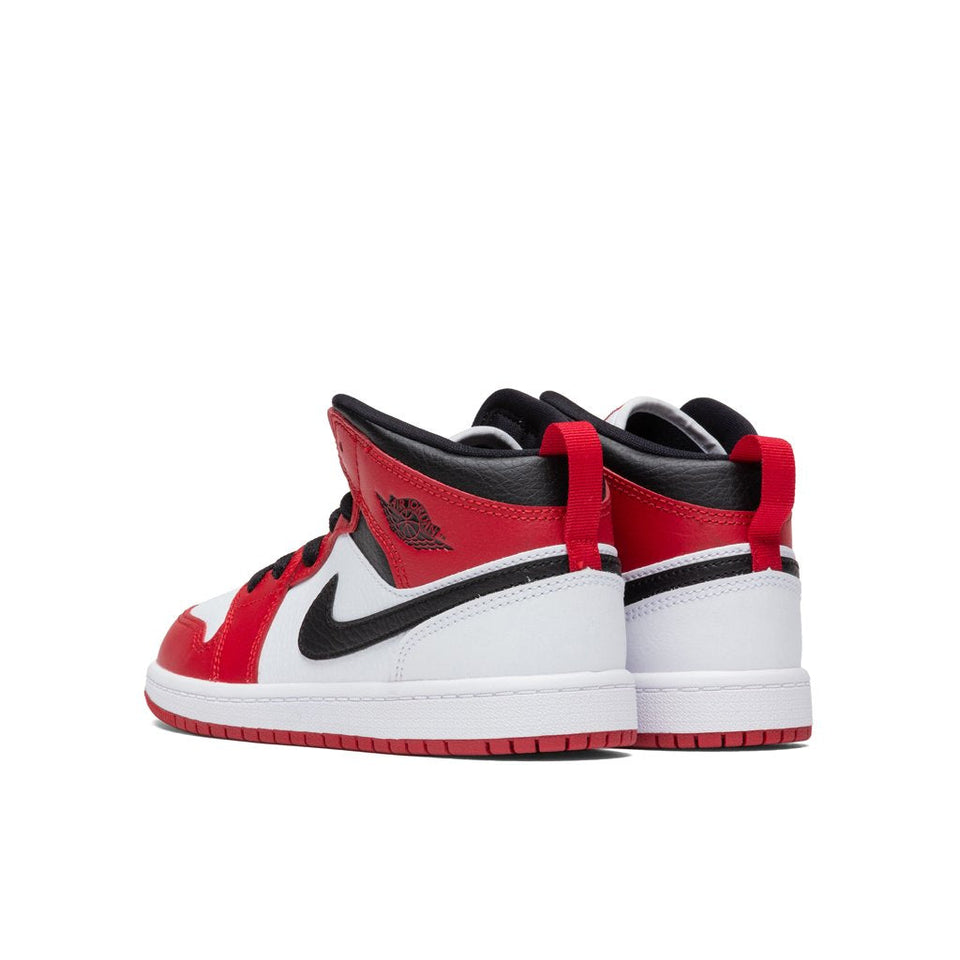 Air Jordan 1 Mid (PS) - White/Gym Red