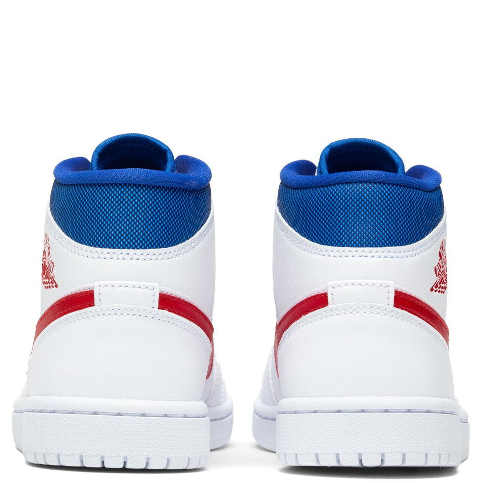 Women's Air Jordan 1 Mid - White/University Red/Game Royal