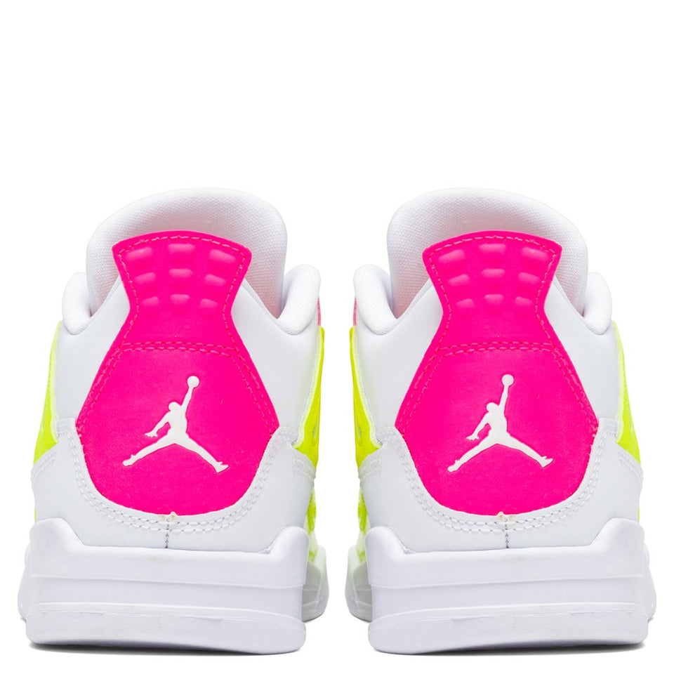 Air Jordan 4 Retro SE (PS) "Lemon Venom" - White/Pink Blast