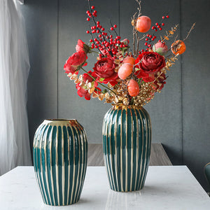Modern Gold Ceramic Vase – Minimalist Electroplated Home Decor