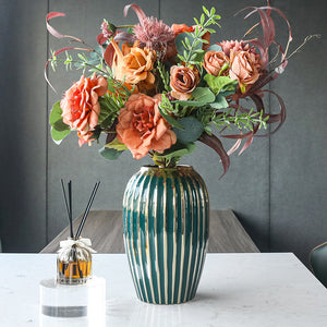 Modern Gold Ceramic Vase – Minimalist Electroplated Home Decor