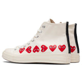 Converse x Comme Des Garcons PLAY All Star Chuck '70 Hi "Multi Heart" - Off-White [2019]