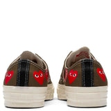 Converse x Comme Des Garcons PLAY All Star Chuck '70 Ox "Multi Heart" - Khaki