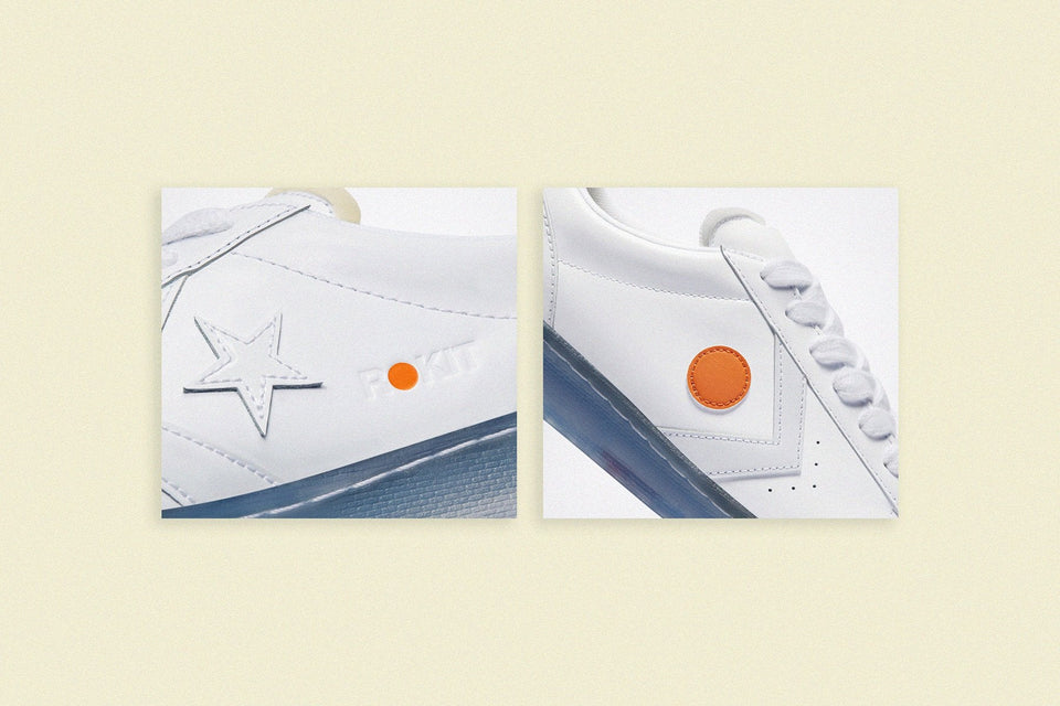 Converse x Rokit Pro Leather Ox "Orange Pop" - White/Optical White