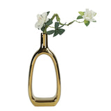Nordic Style Heart Hollow Out Electroplated Ceramic Vase Decoration