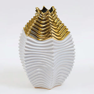 Modern Gold Ceramic Vase – Luxury Electroplated Home Decor Accent