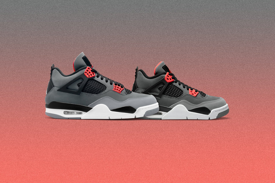 Air Jordan 4 Retro 'Infrared' (GS) - Dark Grey/Infrared 23/Black Cement Grey