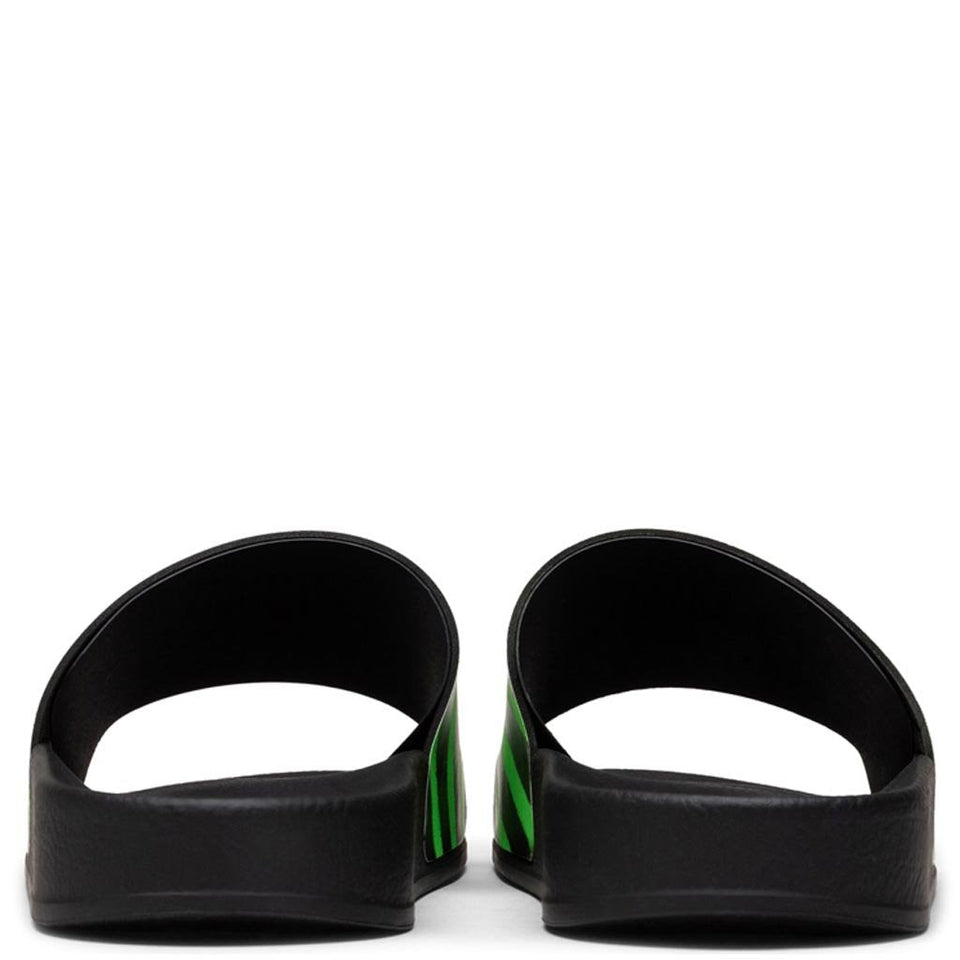 Spray Stripes Slider - Black/Green