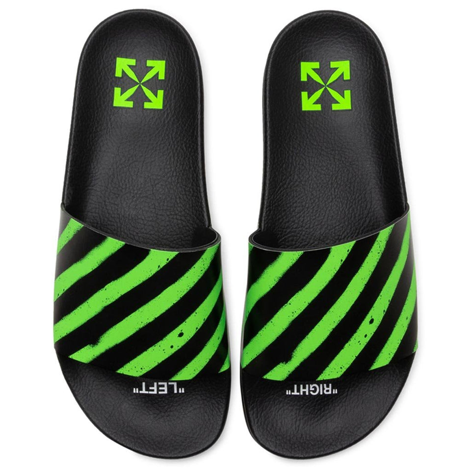 Spray Stripes Slider - Black/Green